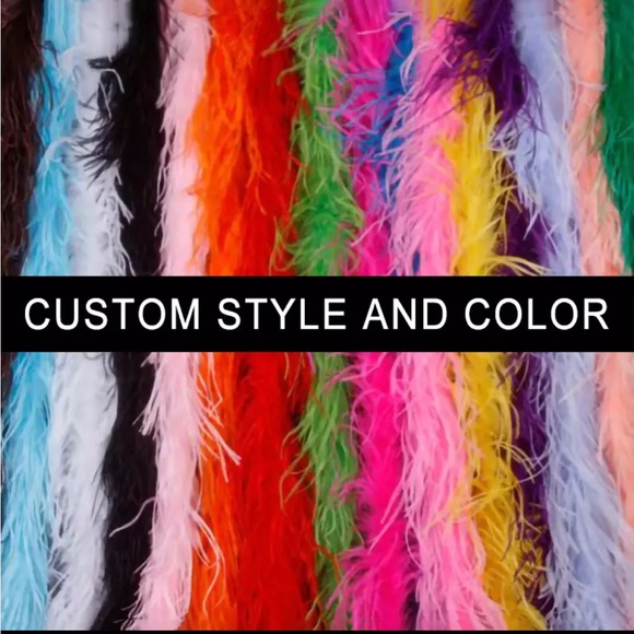 🎉 New 100% Real Ostrich Feathers Crop Top - Picture 11 of 17